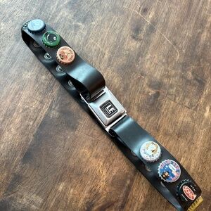 LE LITTLEARTH Soda Caps Black BELT! Unique! Seatbelt closure! Adjustable! Rubber